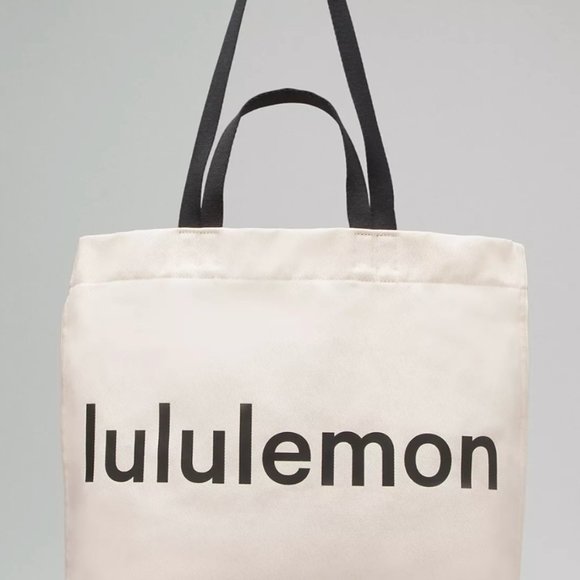 (2292/2293) NWT LULULEMON Double-Handle Canvas Tote Bag 17L in natural/Black - Picture 2 of 3